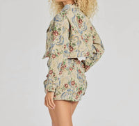 American Bazi - Hazel Jacquard Crop Jacket
