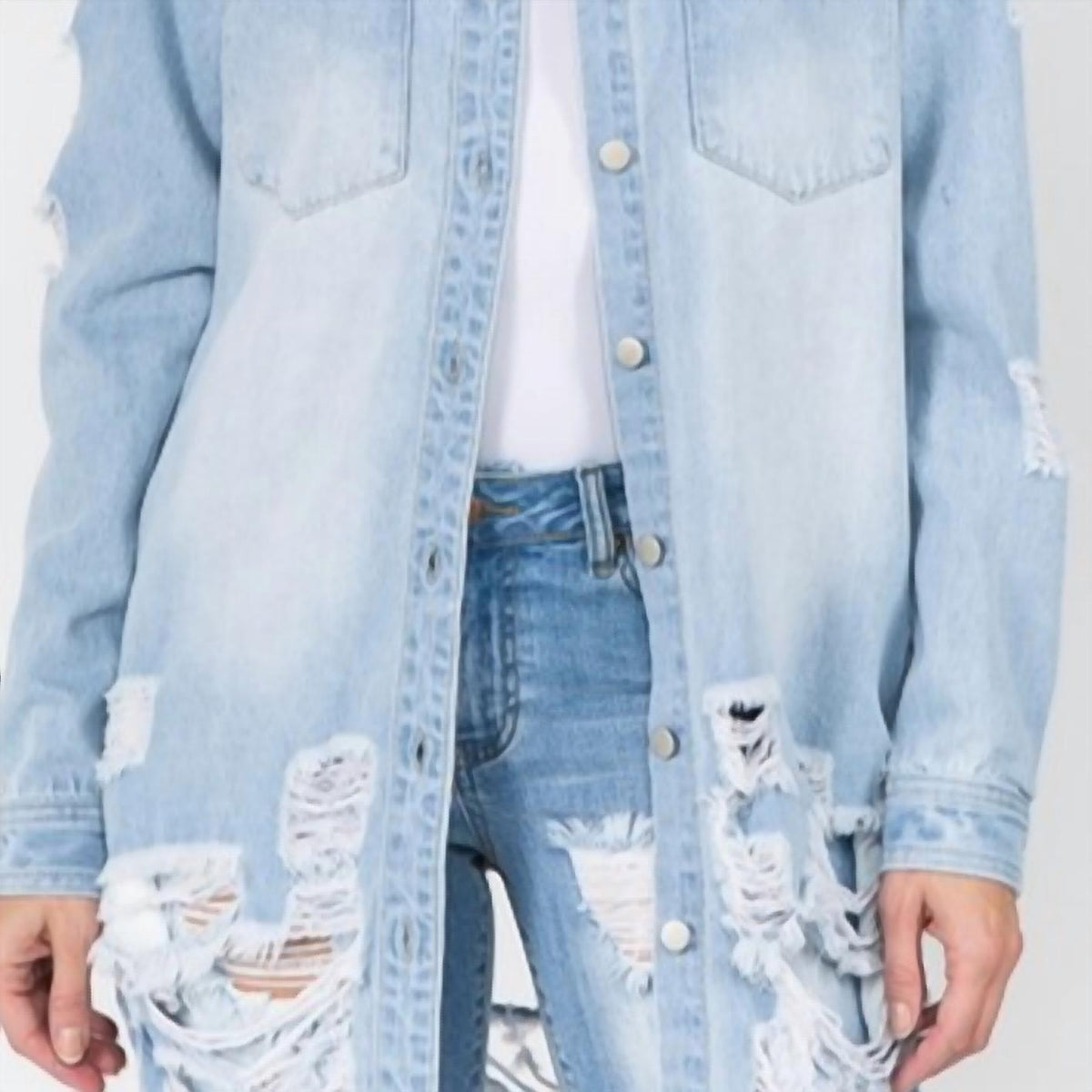 American Bazi - Long Distressed Shacket