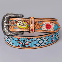 American Darling - Women's Blues Hand Tooled Leather Belt