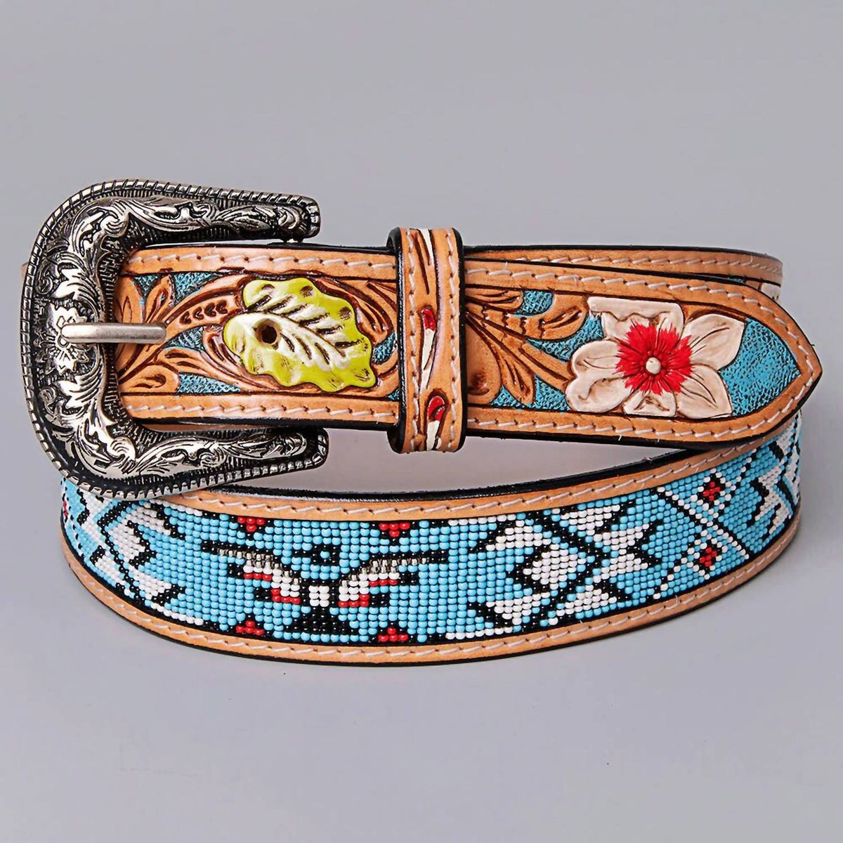 American Darling - Women's Blues Hand Tooled Leather Belt