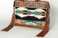 American Darling - Women's Hand Tooled Leather Shoulder Bag - bags - brown - handbags