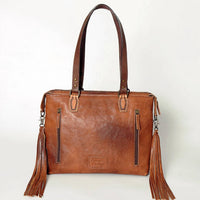 American Darling - Women's Hand Tooled Leather Shoulder Bag - bags - brown - handbags