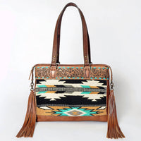American Darling - Women's Hand Tooled Leather Shoulder Bag - bags - brown - handbags
