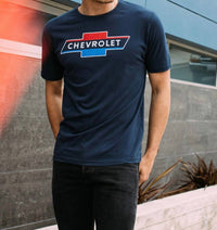 American Needle - Men's Chevrolet Bowtie Brass Tacks Tee - blue - clothing - cotton