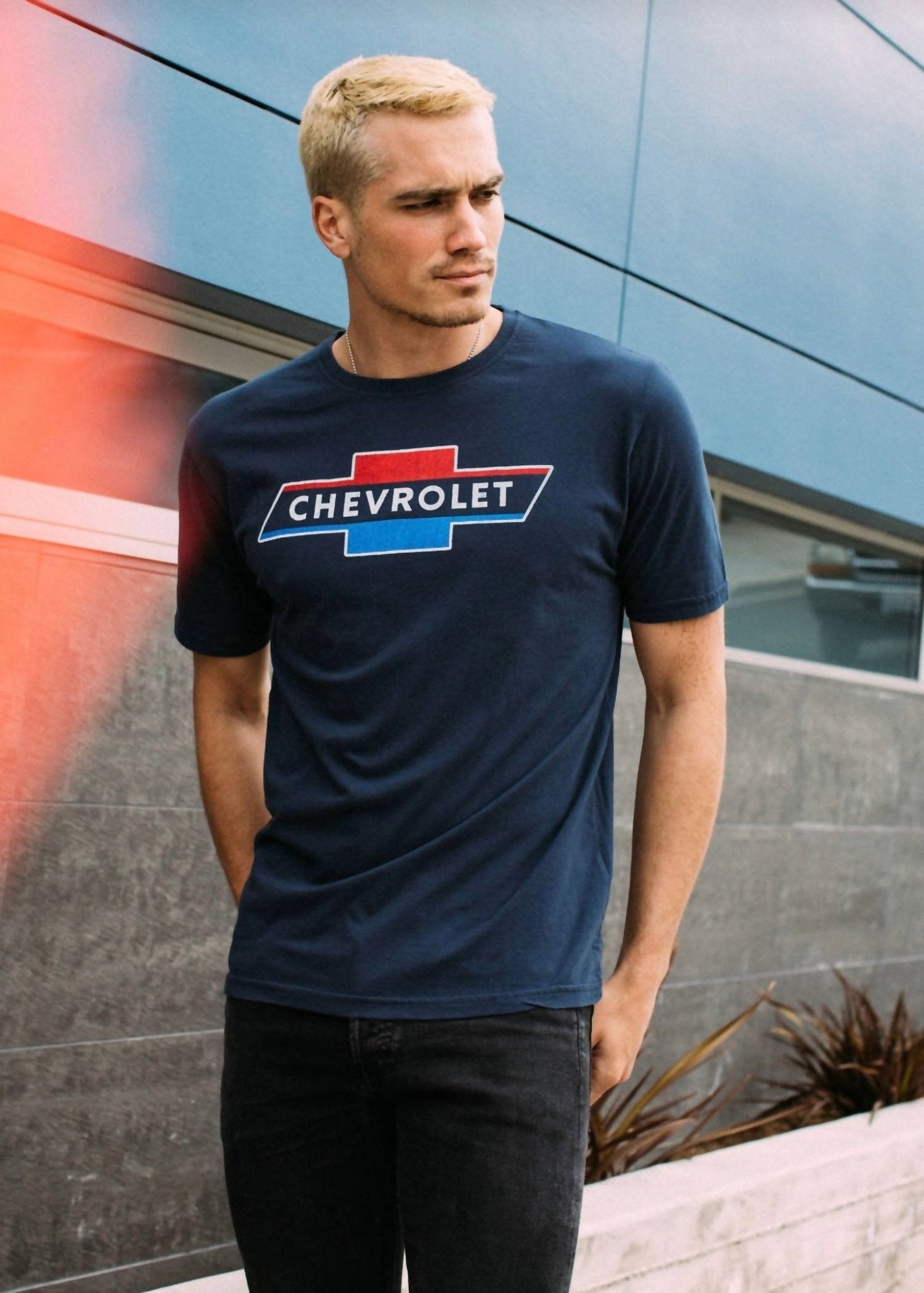 American Needle - Men's Chevrolet Bowtie Brass Tacks Tee - blue - clothing - cotton