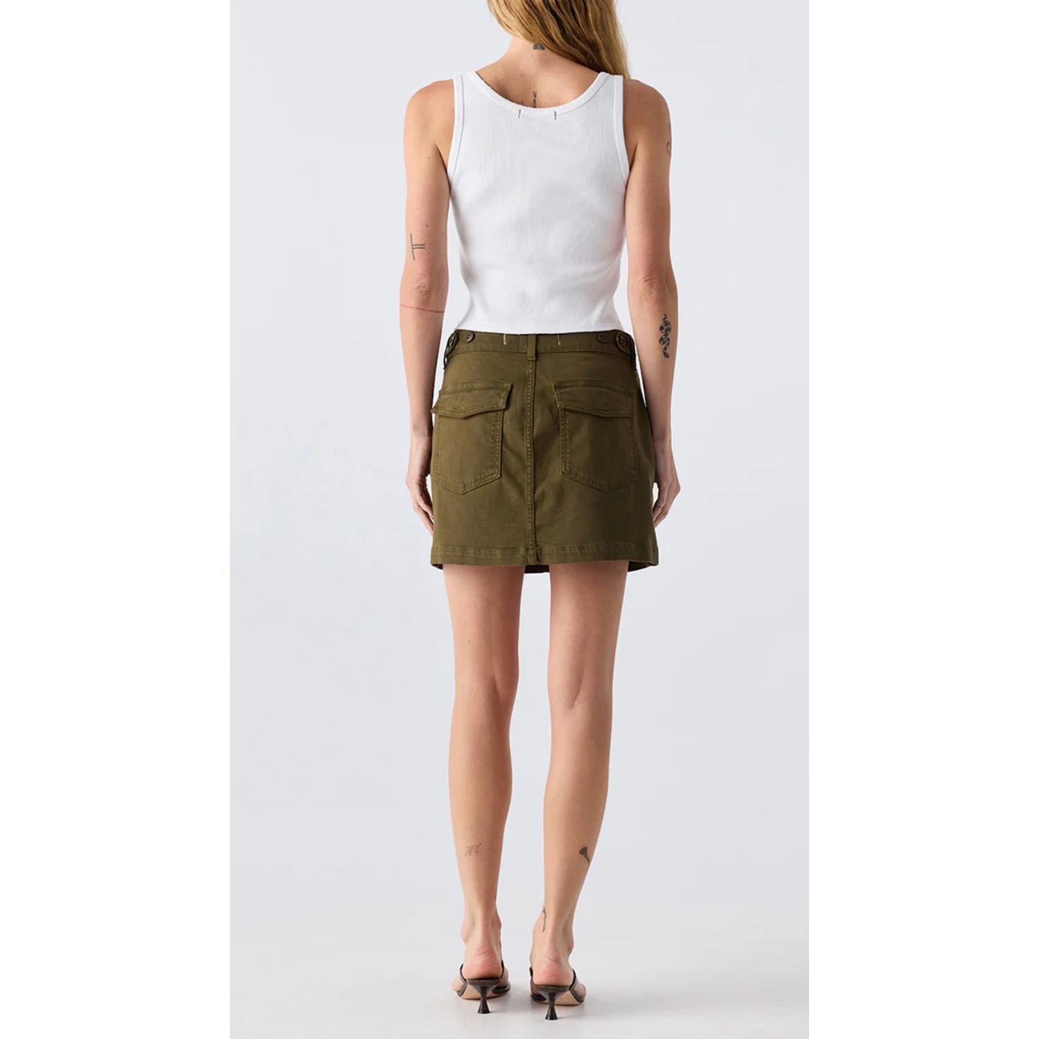 Amo - Easy Slouch Skirt - clothing - cotton - blend - green
