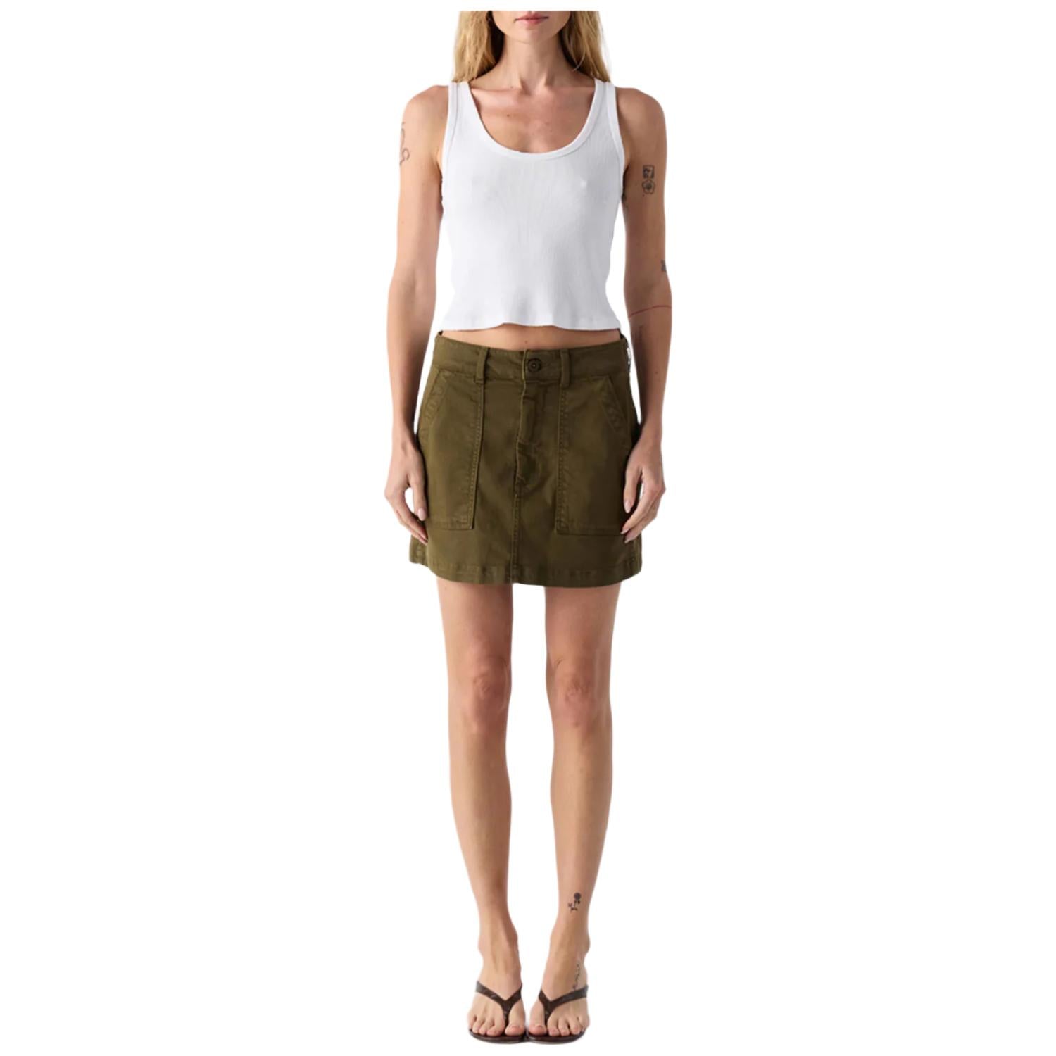 Amo - Easy Slouch Skirt - clothing - cotton - blend - green