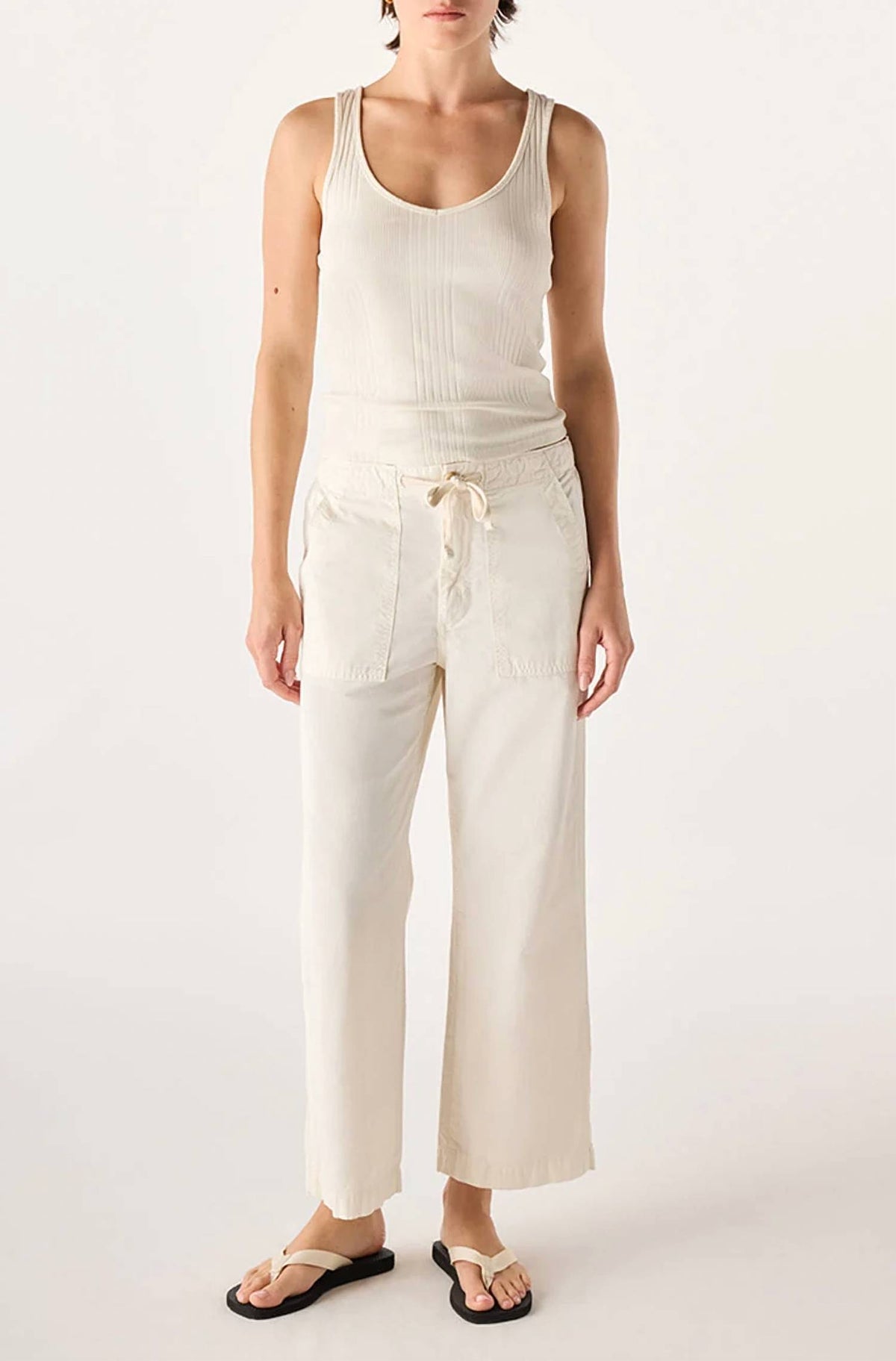 Amo - Women's Easy Drawstring Slouch Crop Pants
