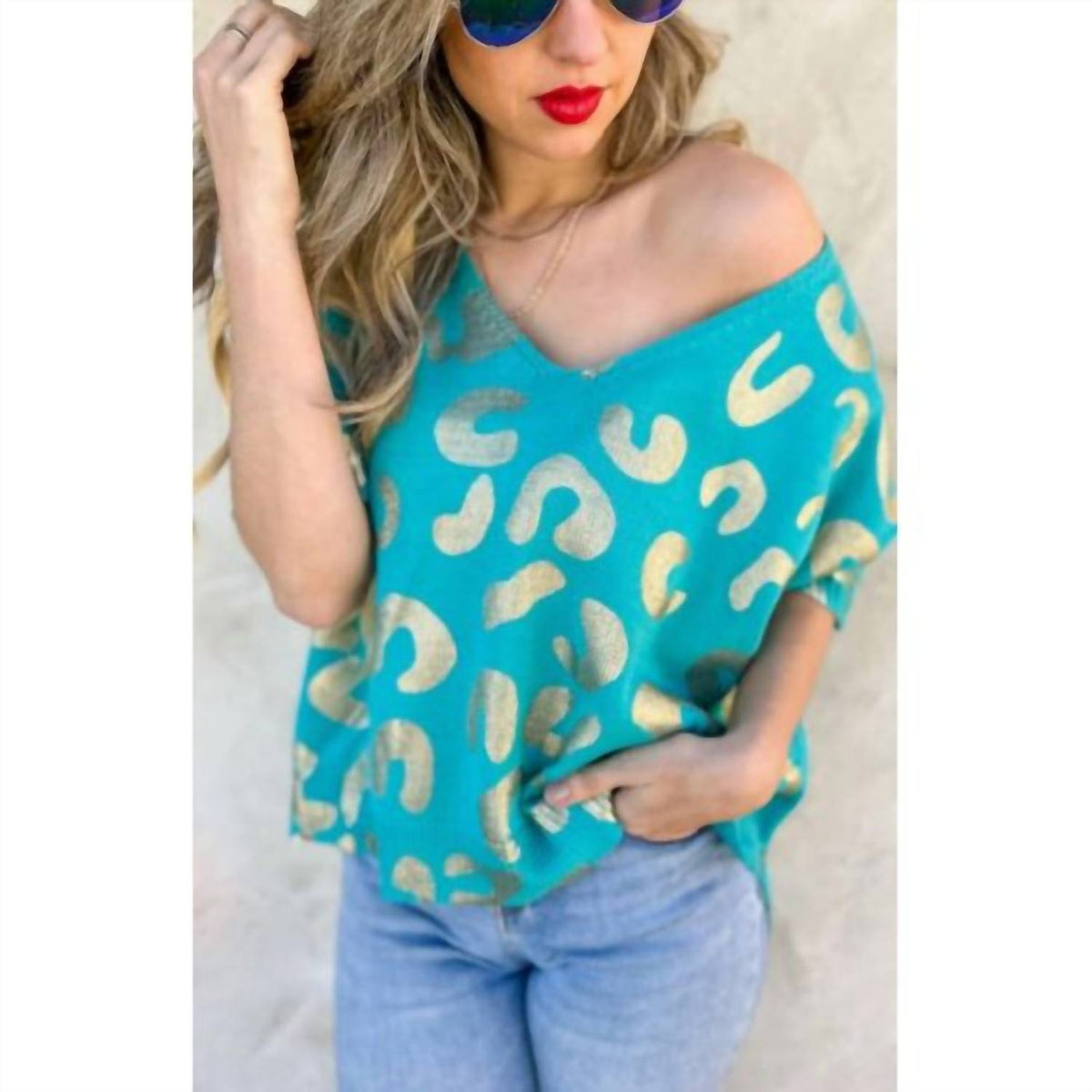 Amoli - Leopard Knit Top