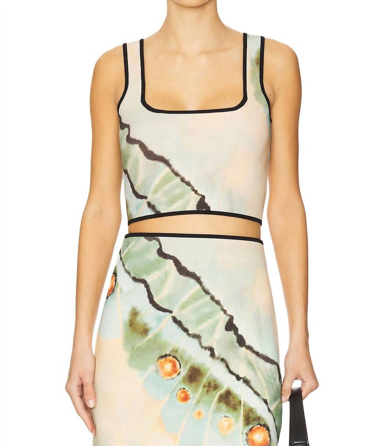 Amur - Kenda Knit Top - beige - clothing - patterned