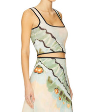 Amur - Kenda Knit Top - beige - clothing - patterned