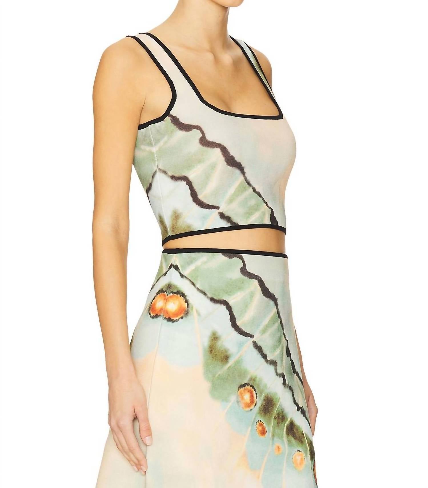 Amur - Kenda Knit Top - beige - clothing - patterned