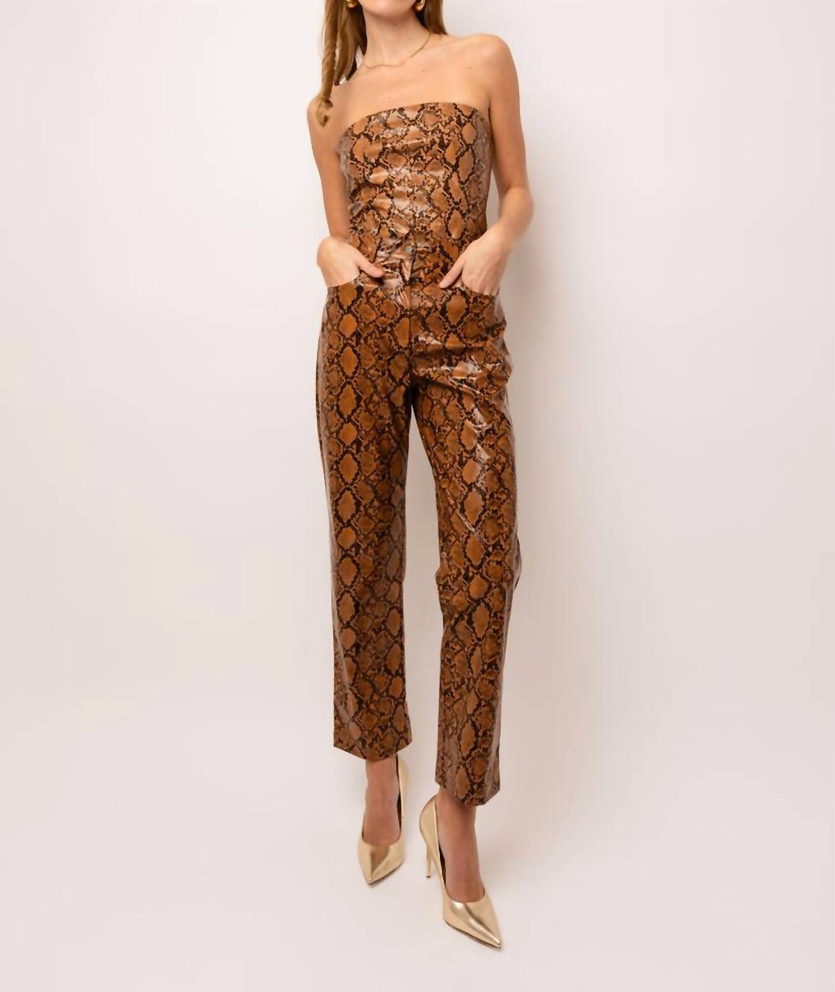 Amylynn - Snakeskin Vegan Leather Pants