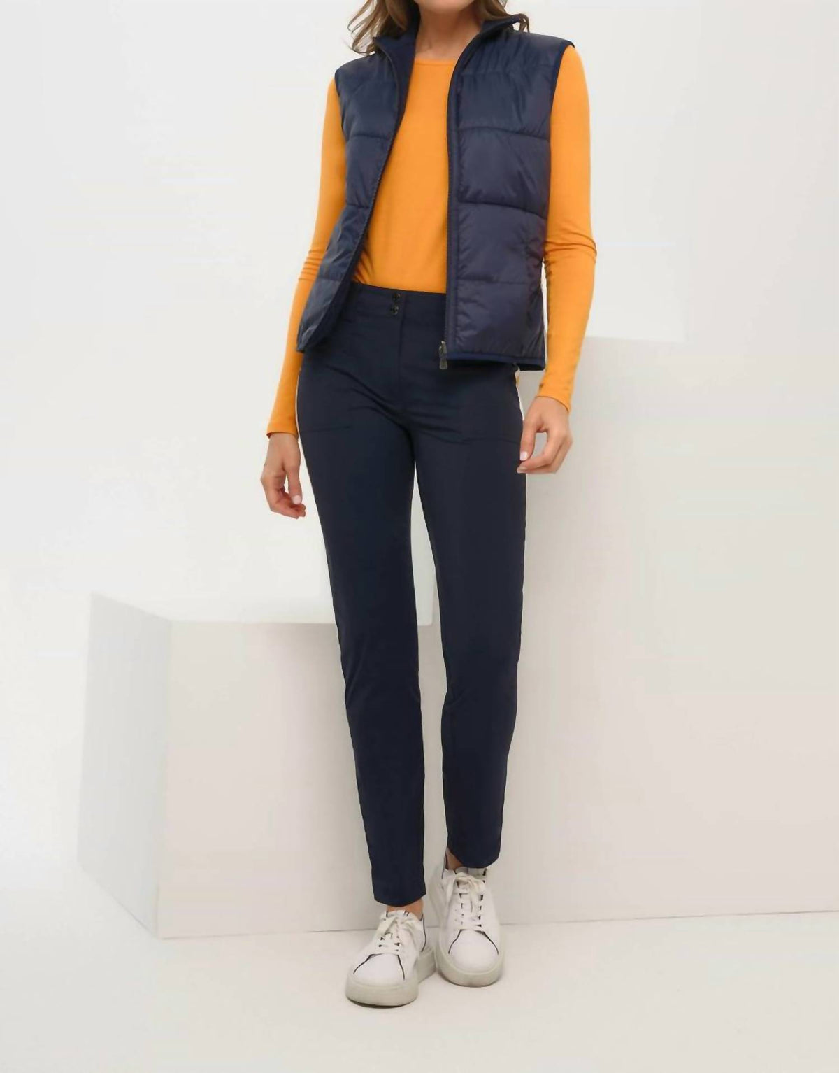 Anatomie - Terry Nylon Sweater Vest With Stripe
