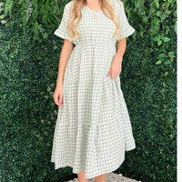 And The Why - Gingham Check Print Summer Maxi Dress - clothing - dresses - gingham