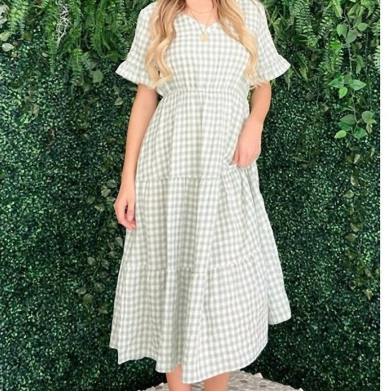 And The Why - Gingham Check Print Summer Maxi Dress - clothing - dresses - gingham