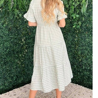 And The Why - Gingham Check Print Summer Maxi Dress - clothing - dresses - gingham