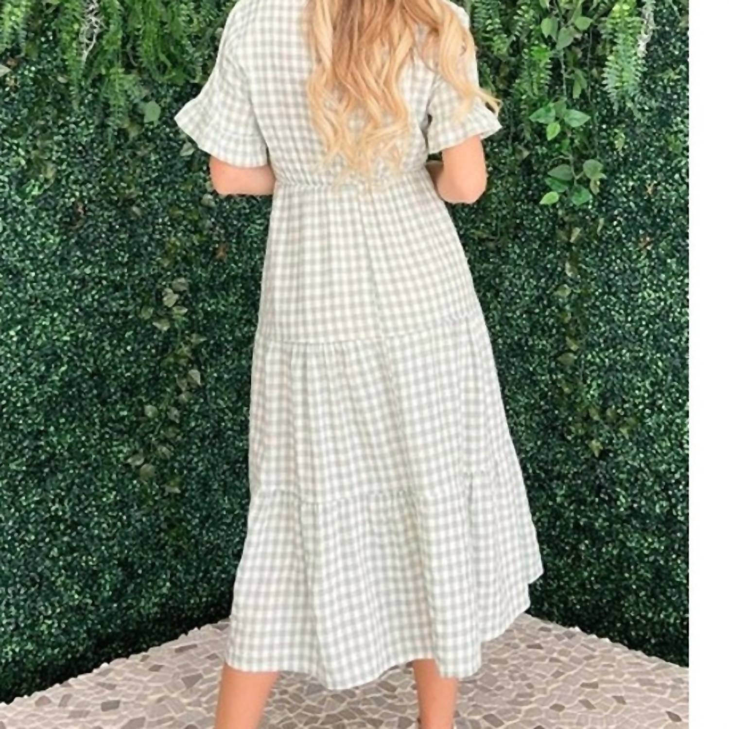 And The Why - Gingham Check Print Summer Maxi Dress - clothing - dresses - gingham