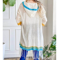And The Why - Lightweight Knit Hoodie Fringe Cardigan - acrylic - cardigans - clothing