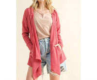 And The Why - Thermal Hoodie Casual Cardigan - cardigans - clothing - pink