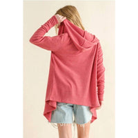And The Why - Thermal Hoodie Casual Cardigan - cardigans - clothing - pink