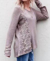 And The Why - Waffle Side Lace Top - Plus