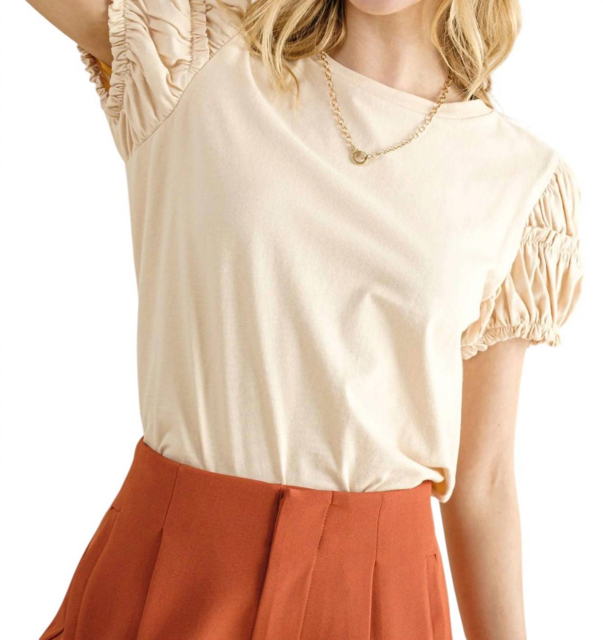 And The Why - In Your Eyes Puff Sleeve Top