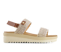 Andrea - Women's Flat Sandals With Hook And Loop Sling And Serrated Sole