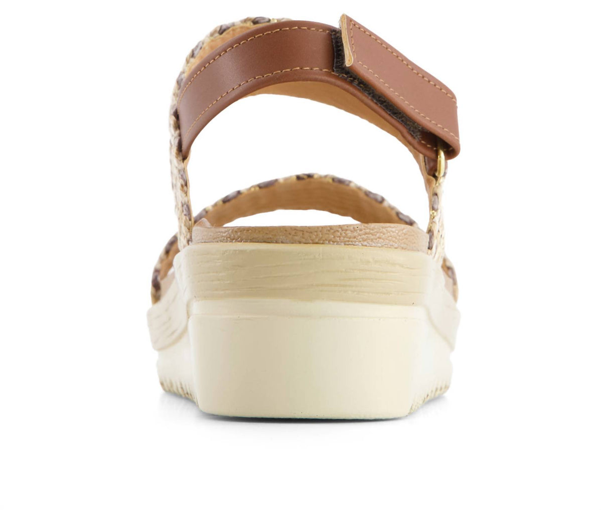 Andrea - Women's Flat Sandals With Hook And Loop Sling And Serrated Sole