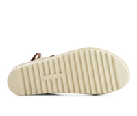 Andrea - Women's Flat Sandals With Hook And Loop Sling And Serrated Sole