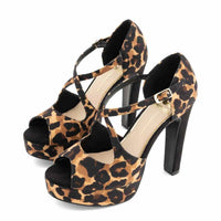 Andrea - Women's Leopard Print High Heel Sandals