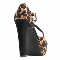 Andrea - Women's Leopard Print High Heel Sandals
