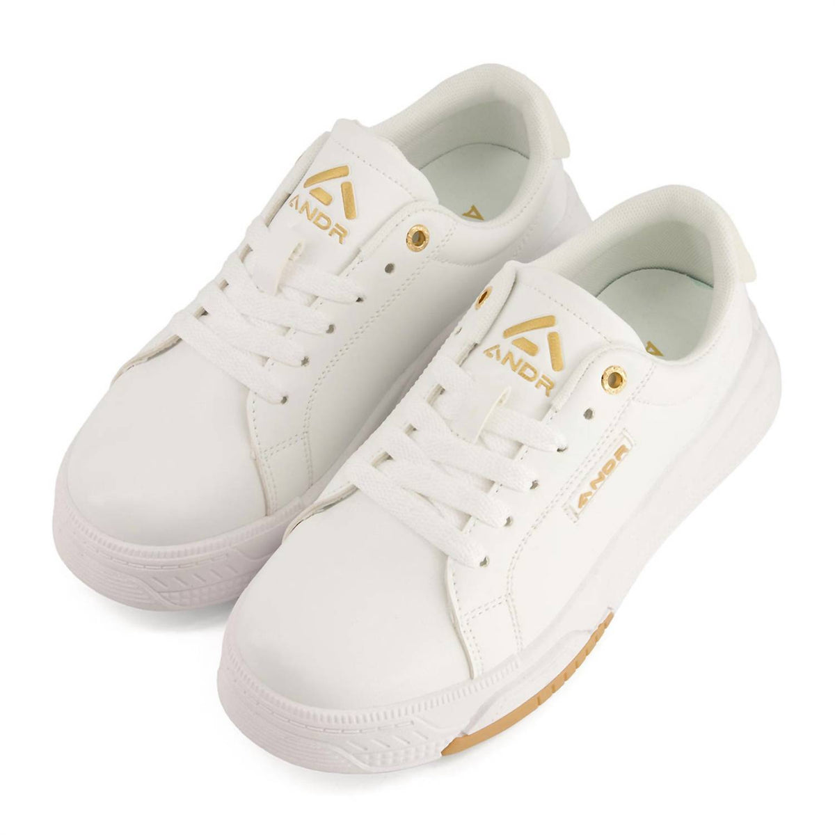 Andrea - Women's Casual Sneakers With Golden Accent