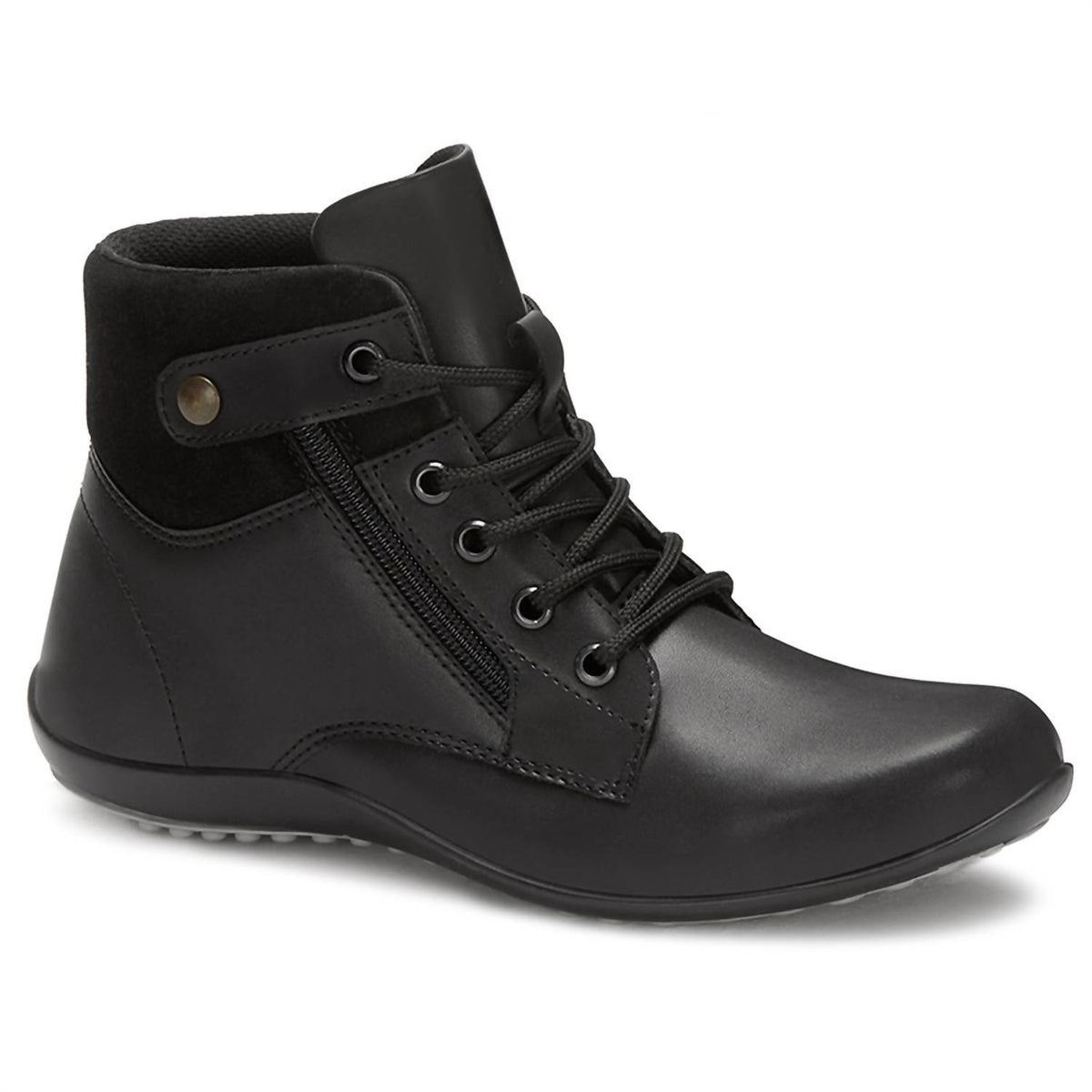 Andrea - Women's Flat Booties With Side Zipper