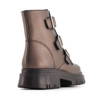 Andrea - Women's Triple Buckle Combat Boots