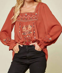 Andree By Unit - Embroidered Babydoll Top