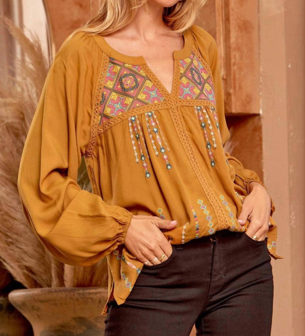 Andree By Unit - Embroidered Lace Blouse