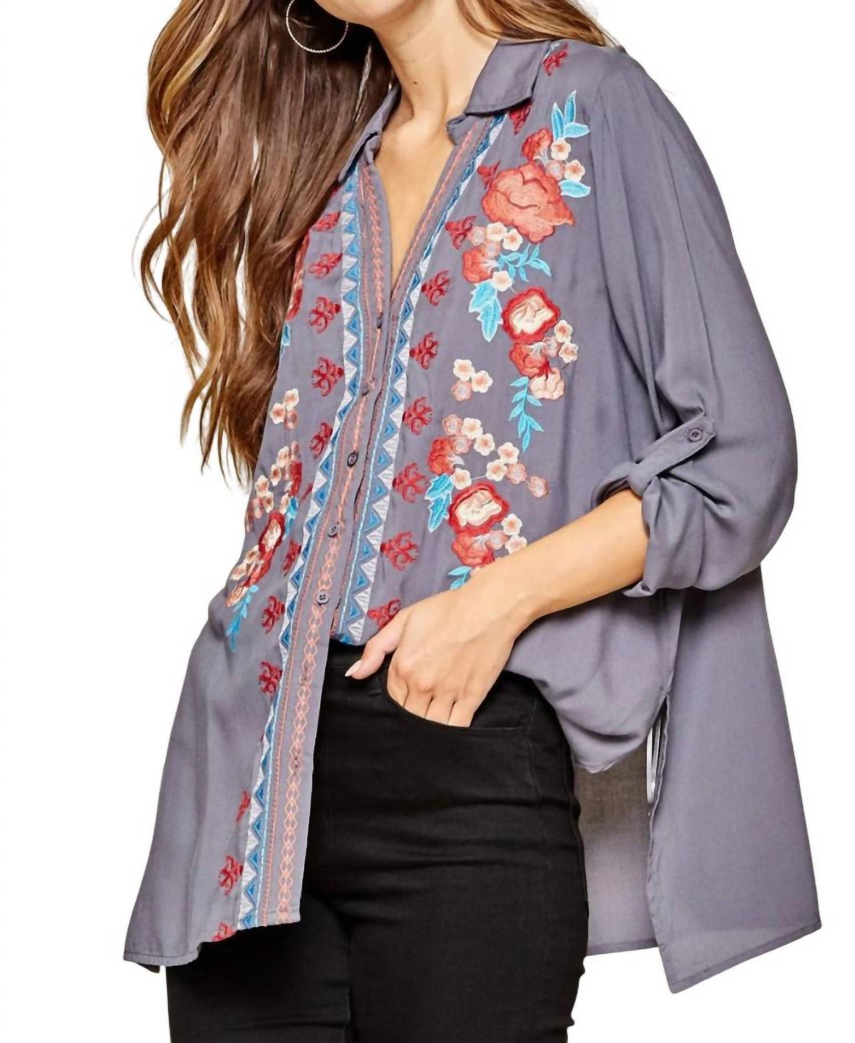 Andree By Unit - Floral Embroidered Tunic