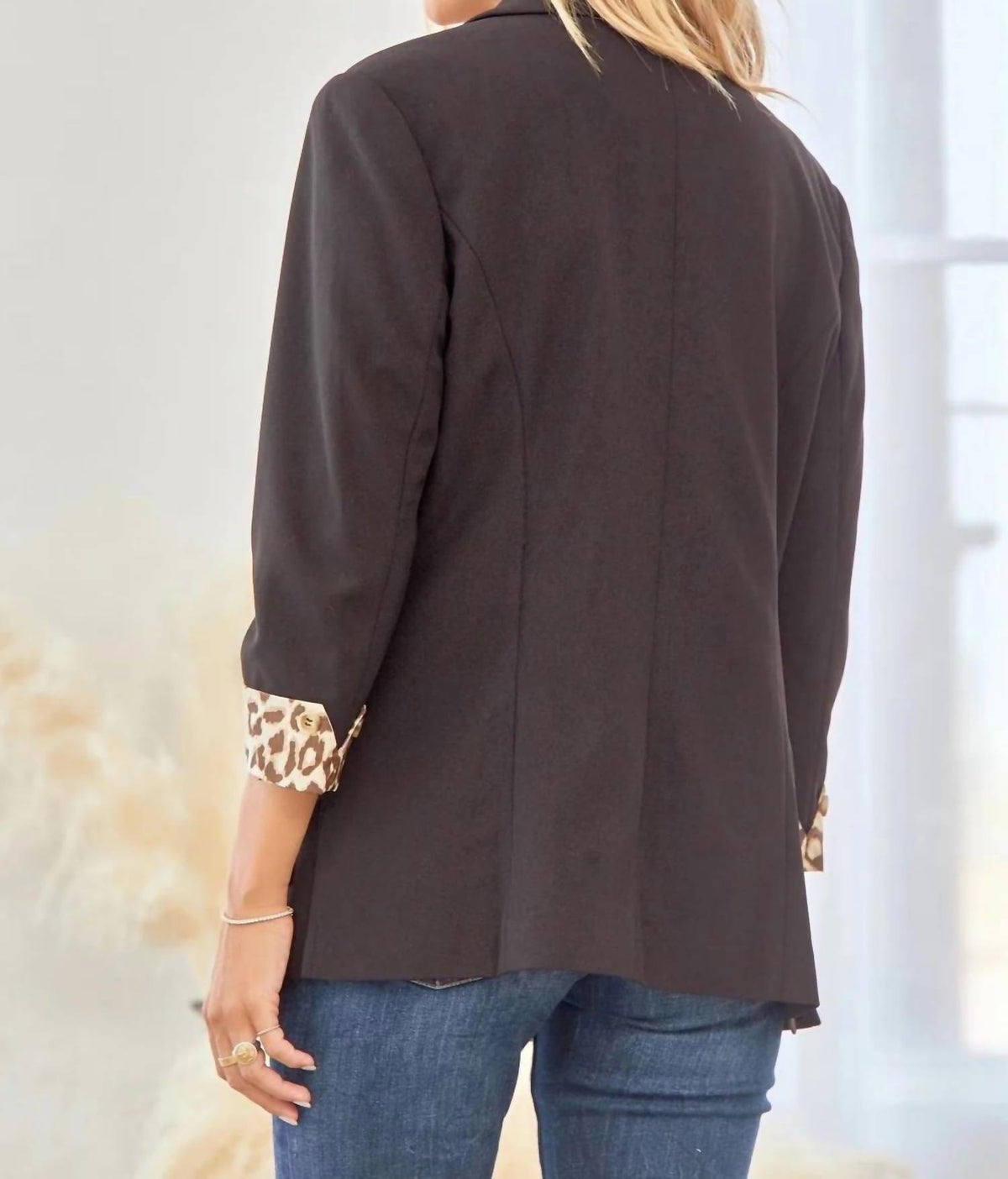 Andree By Unit - Leopard Cuff Blazer - Curvy