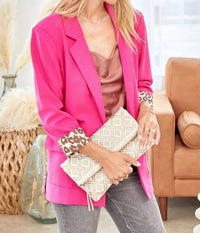 Andree By Unit - Leopard Cuff Blazer - Curvy