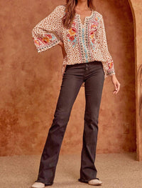 Andree By Unit - Leopard Embroidered Top