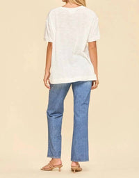 Andree By Unit - Raw Edge Cotton V-neck Tee