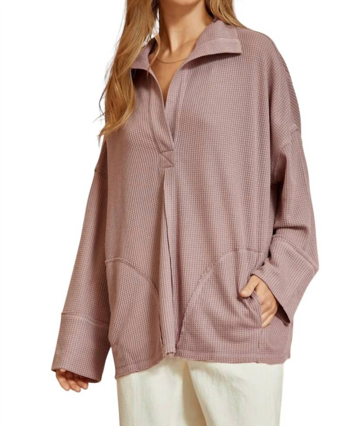 Andree By Unit - Snatch It Up Waffle Knit Top