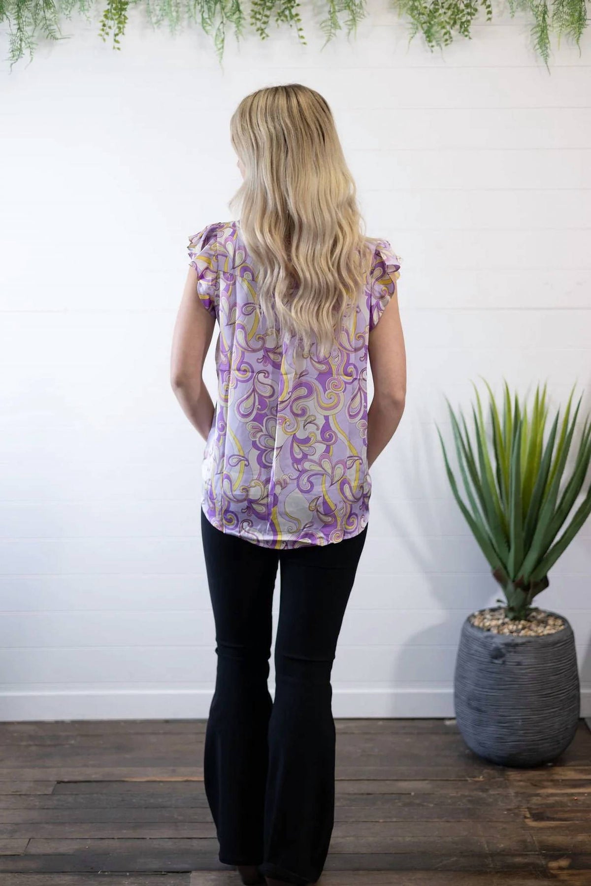 Andree By Unit - Split Neckline Western Satin Blouse