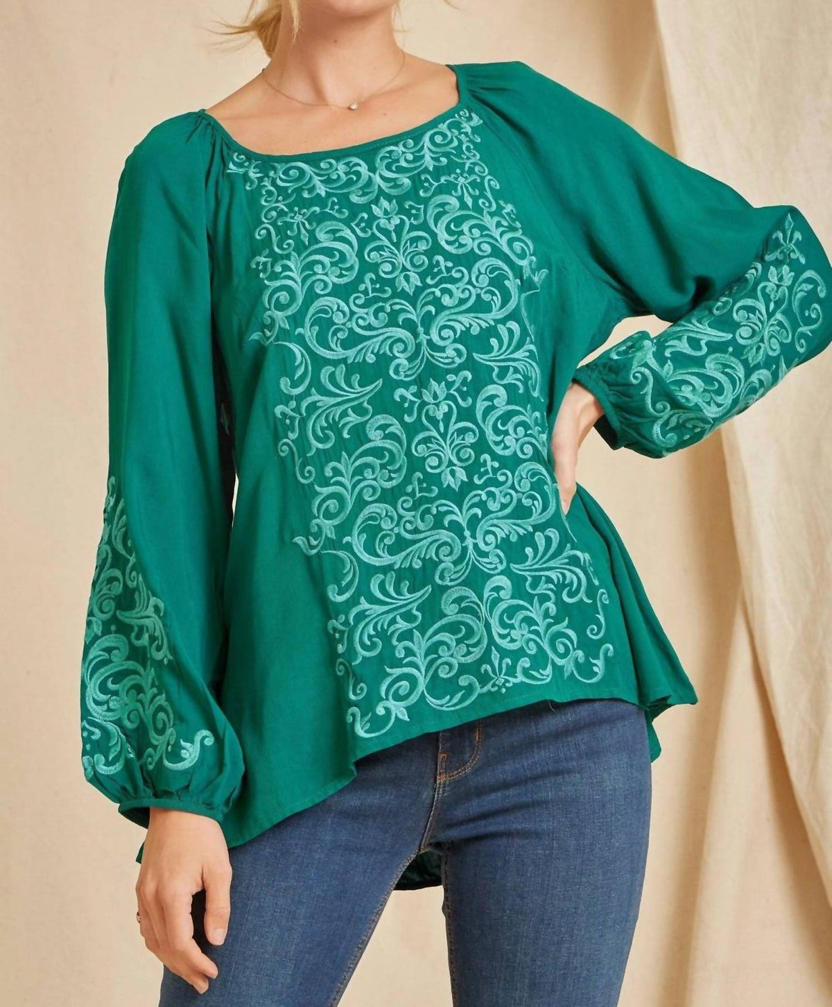 Andree By Unit - Tonal Embroidered Blouse