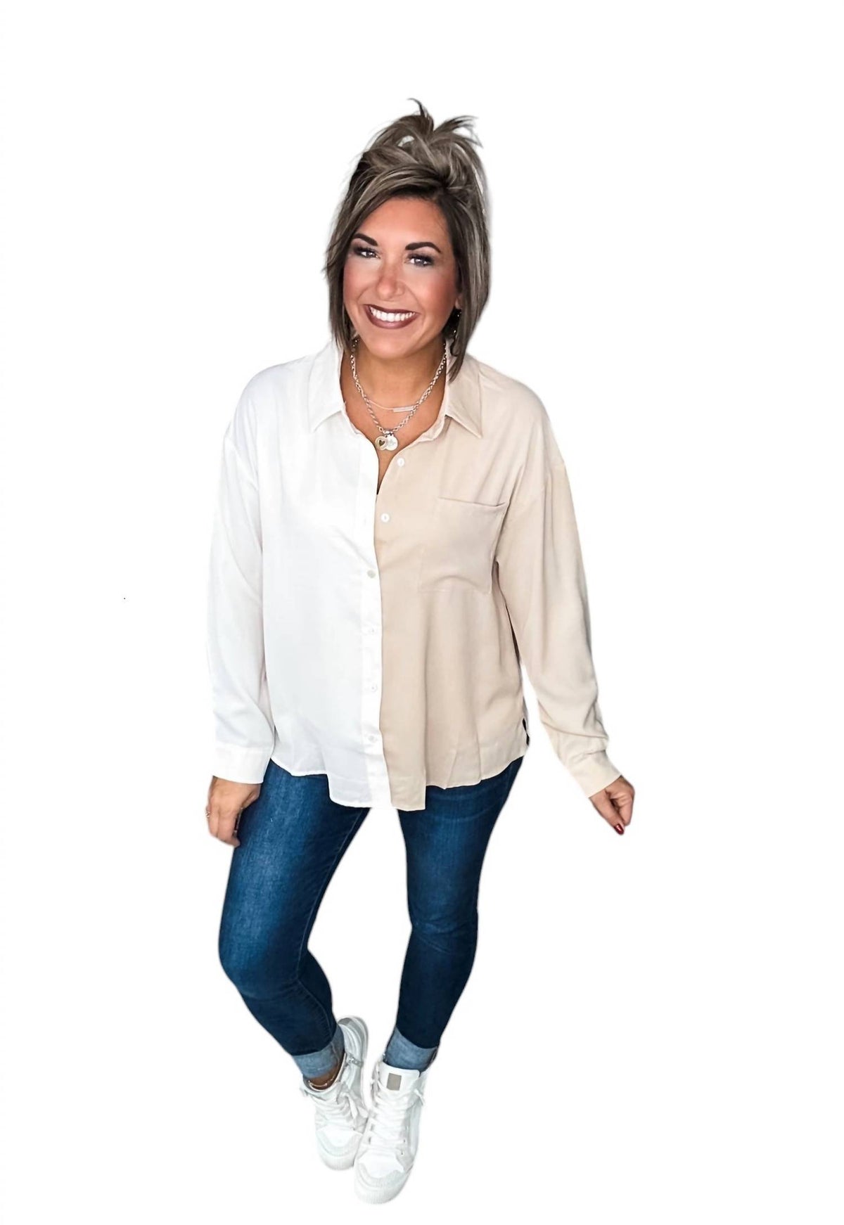 Andree By Unit - Waiting Forever Button Down Blouse