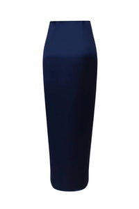 Andres Otalora - Women's Memorias Satin Skirt - blue - clothing - long - skirts