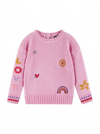 Andy & Evan - Kid's Chenille Sweater And Printed Legging Set