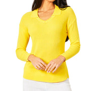 Collared V-Neck Top