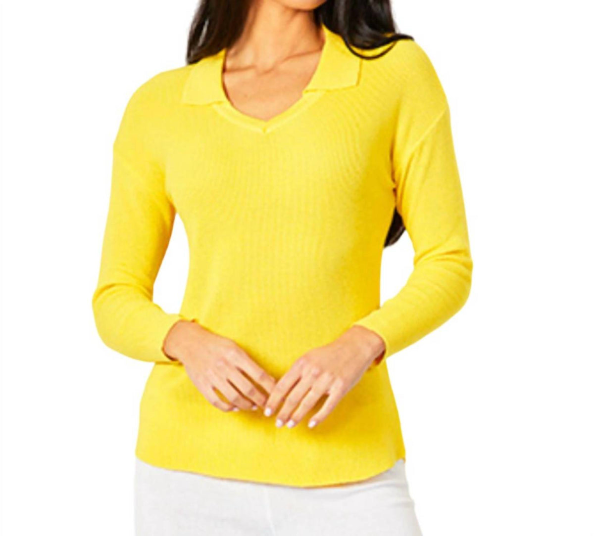 Collared V-Neck Top